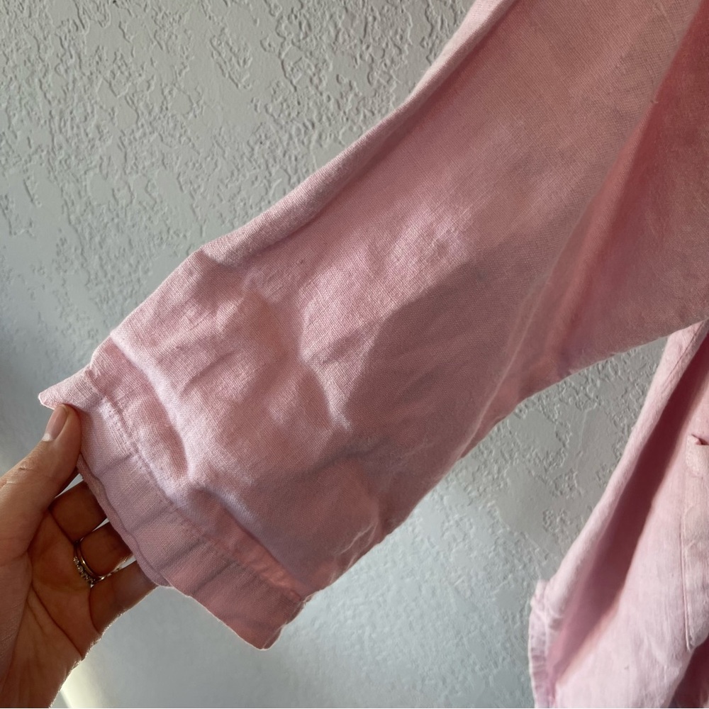 Mosaic USA 100% Linen Pink Button Down Size L - Picture 5 of 6